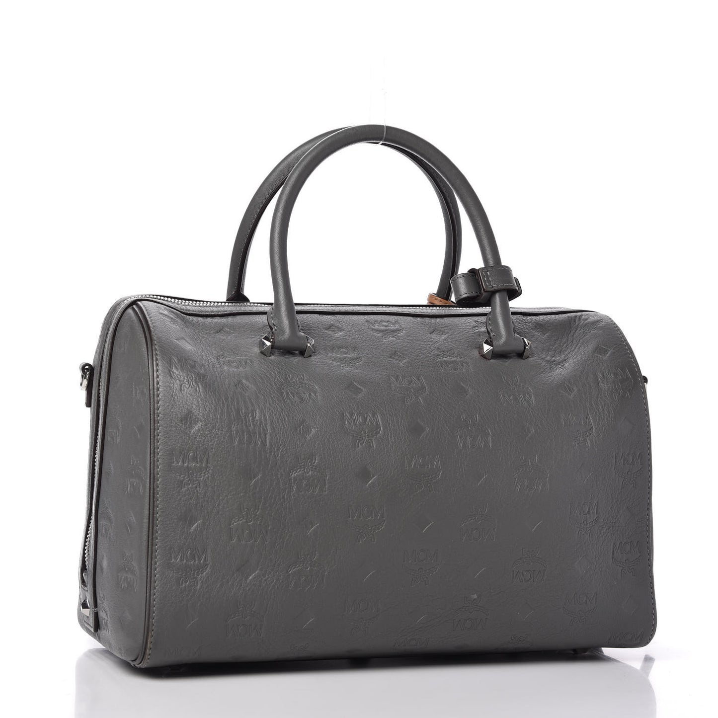 Calfskin Ottomar Monogram Essential Boston Bag Grey