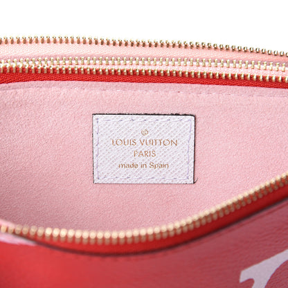 Louis Vuitton Monogram Giant Double Zip Pochette Rouge 5 of 8