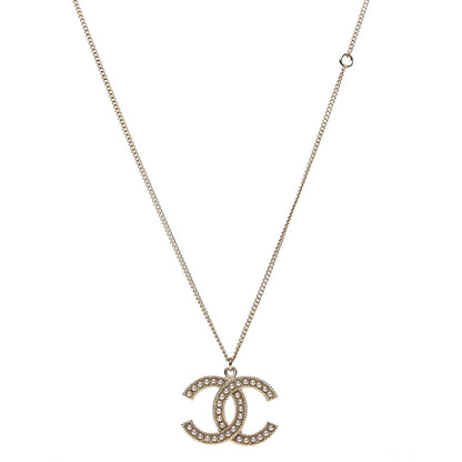 Chanel Pearl CC Pendant Necklace Light Gold 1 of 4