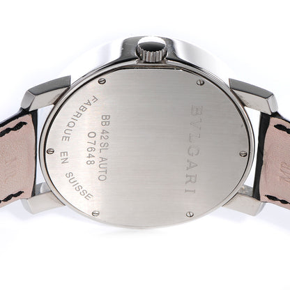 Bulgari BVLGARI Mens Stainless Steel Leather 41mm Solotempo Watch White 4 of 9