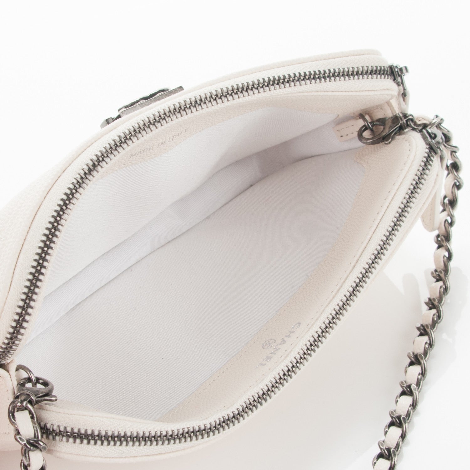 Chanel Caviar Quilted Small Boy Clutch With Chain Ivory 7 of 8