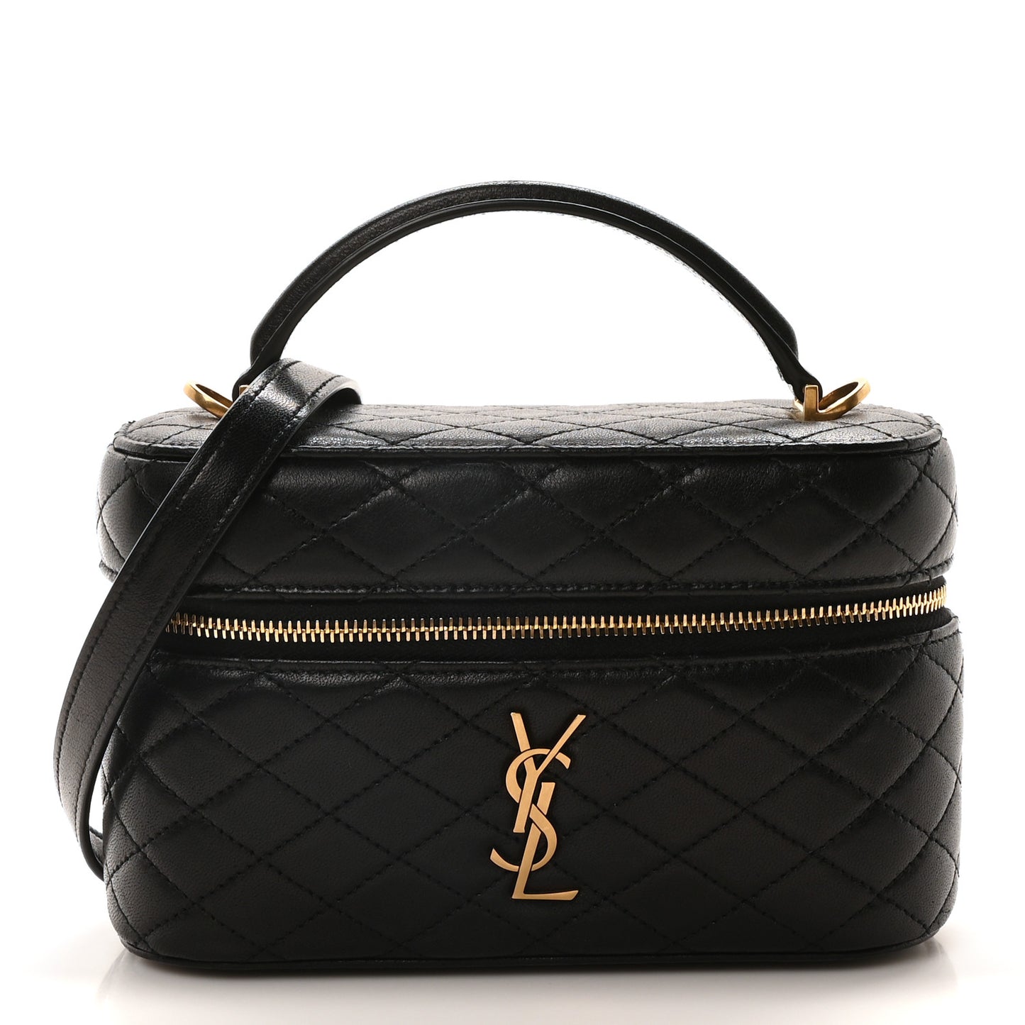 Lambskin Quilted Mini Gaby Vanity Case Black