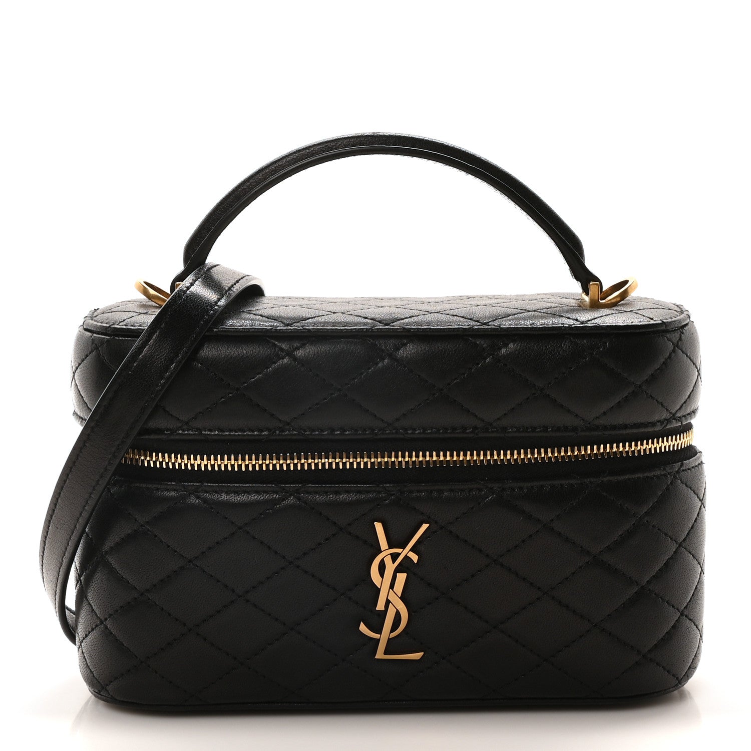 Saint Laurent Lambskin Quilted Mini Gaby Vanity Case Black 1 of 9