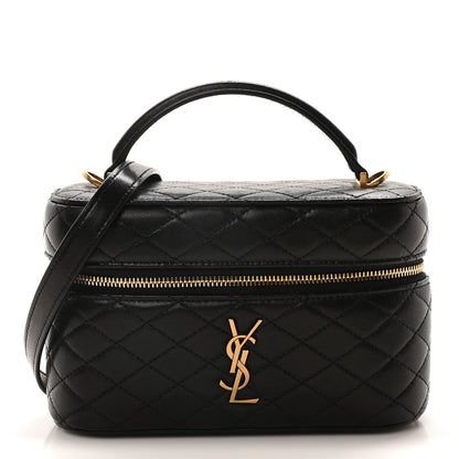 Saint Laurent Lambskin Quilted Mini Gaby Vanity Case Black 1 of 9