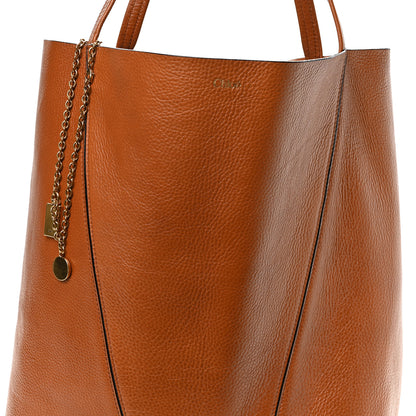 Chloe Grained Calfskin Large Spin Tote Clay Brown 8 of 10