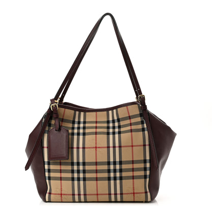 Burberry House Check Small Canterbury Tote Burgundy 1 of 12