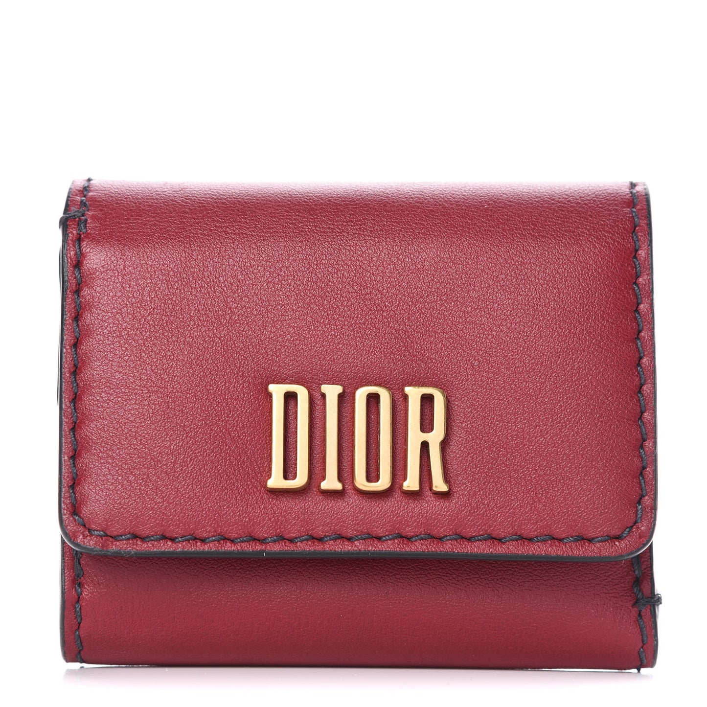 Calfskin Small Dfence Compact Wallet Scarlet