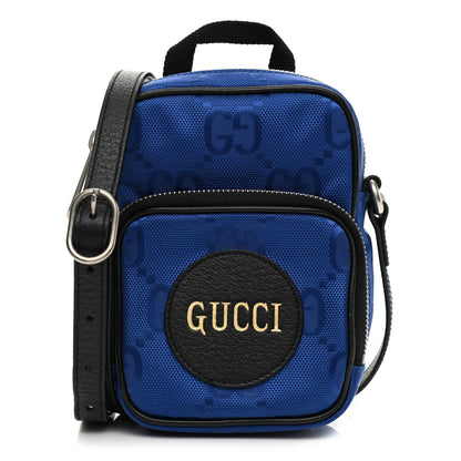Gucci Econyl Nylon Monogram Off The Grid Shoulder Bag Guilted Blue Black 1 of 9