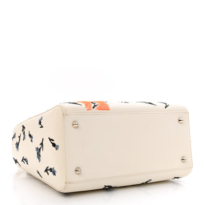 Christian Dior Lambskin Embroidered Sequin Medium Flower Lady Dior Off White 4 of 17