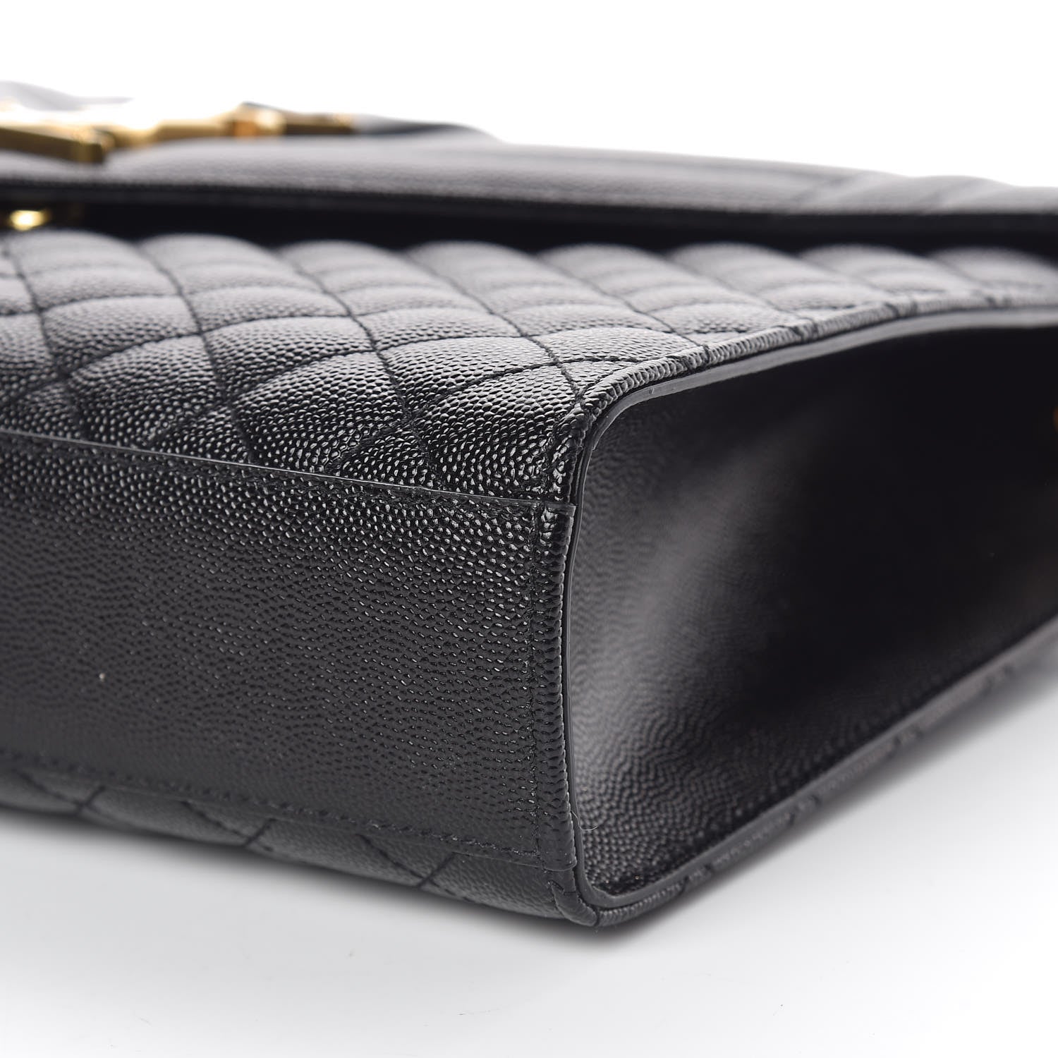 Saint Laurent Grain De Poudre Textured Mixed Matelasse Large Triquilt Monogram Satchel Black 9 of 10