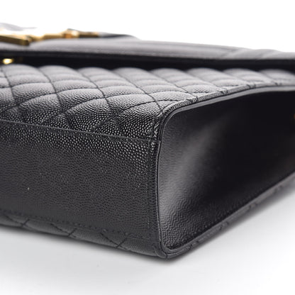 Saint Laurent Grain De Poudre Textured Mixed Matelasse Large Triquilt Monogram Satchel Black 9 of 10