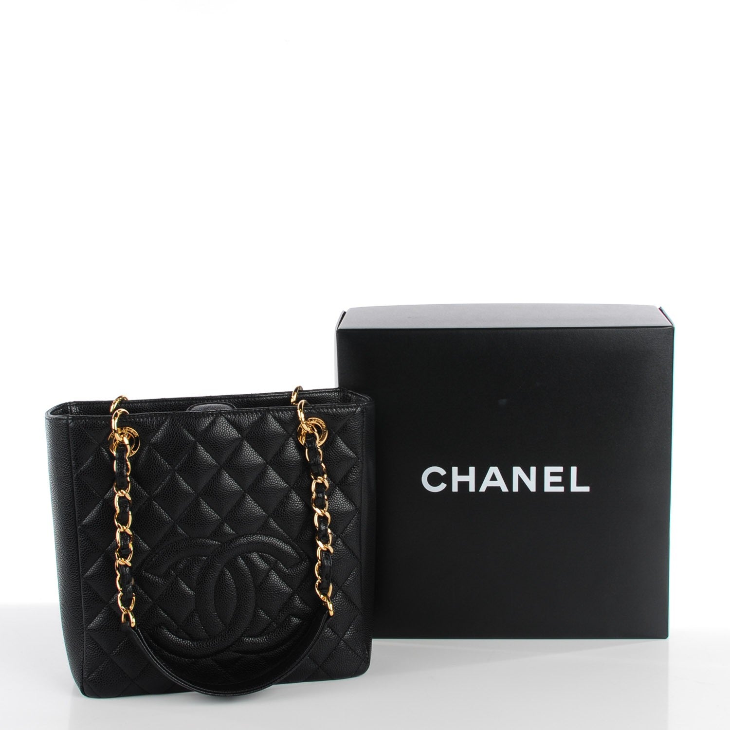 Chanel Caviar Quilted Petit Shopping Tote PST Black 8 of 8
