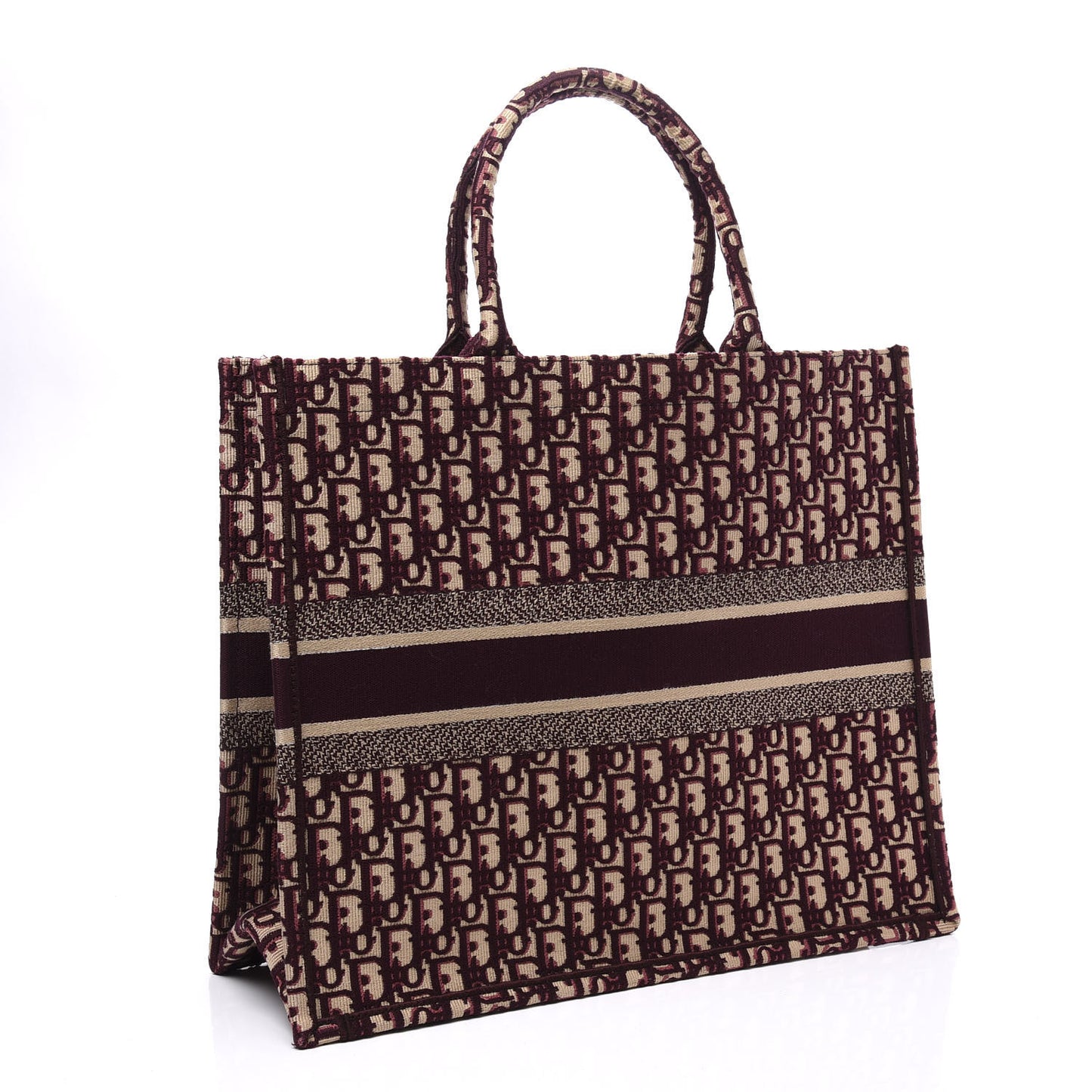 Oblique Large Book Tote Burgundy Multicolor