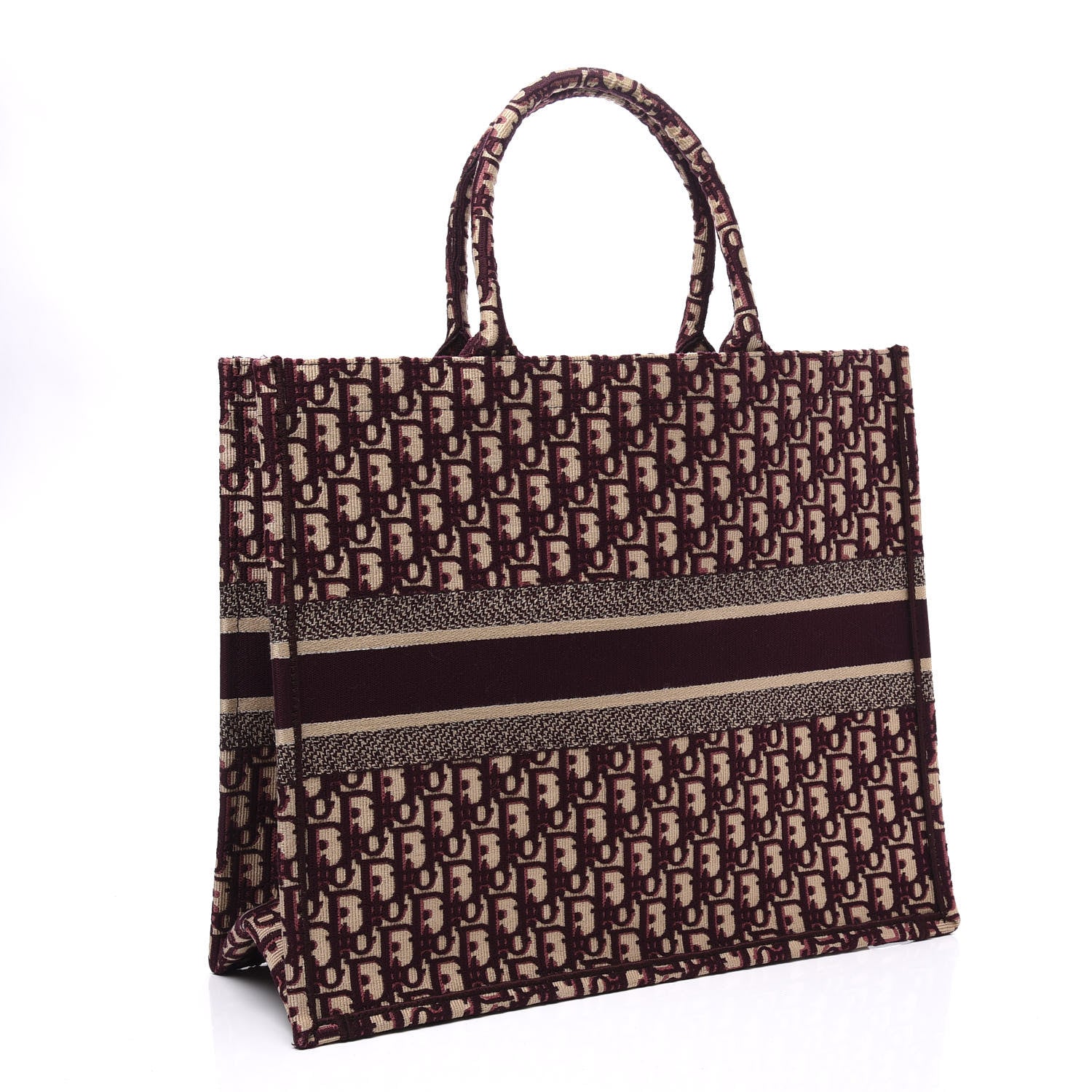 Christian Dior Oblique Large Book Tote Burgundy Multicolor 2 of 13