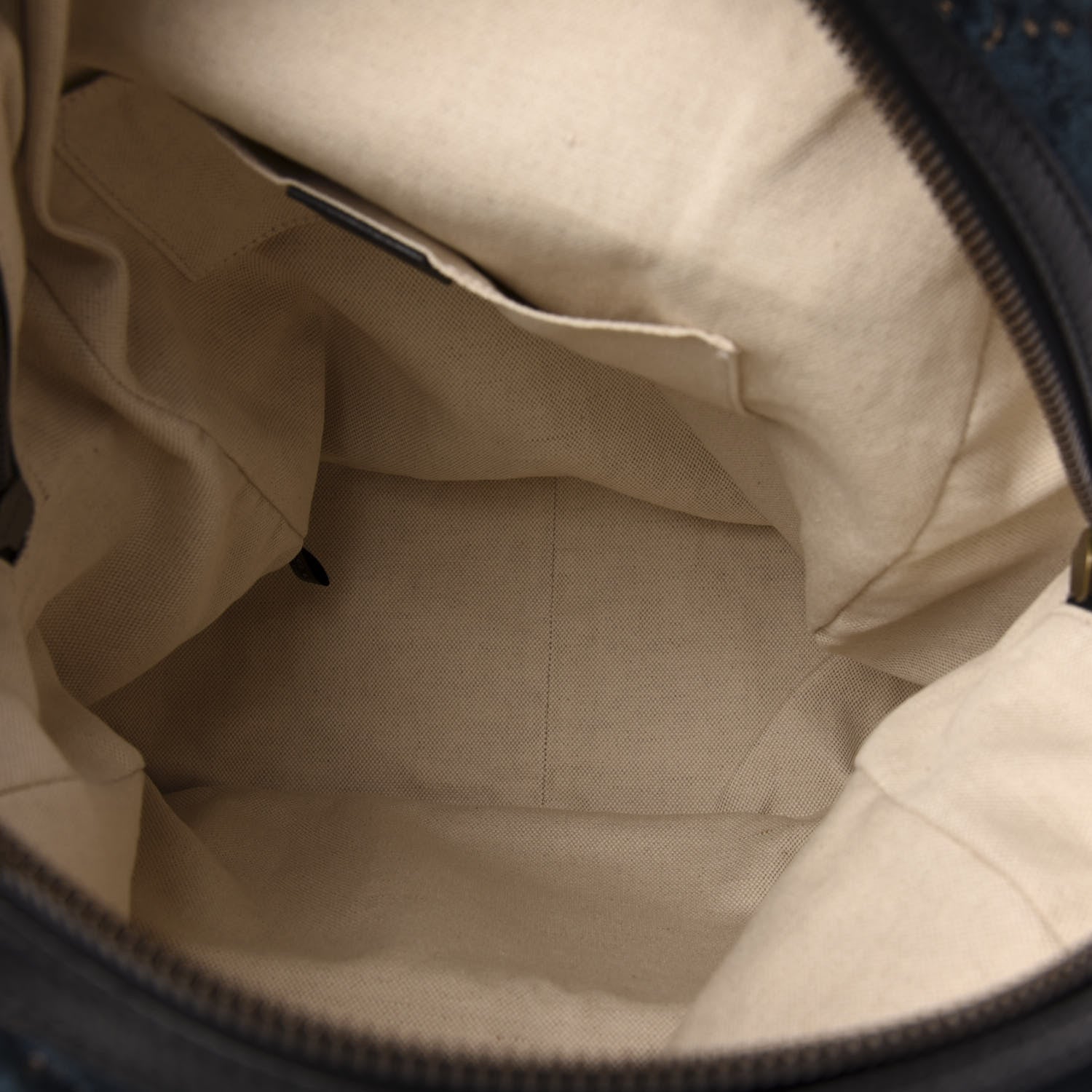 Gucci Velvet GG Monogram Textured Calfskin Web Small Double Buckle Backpack Blue Beige Black 4 of 10