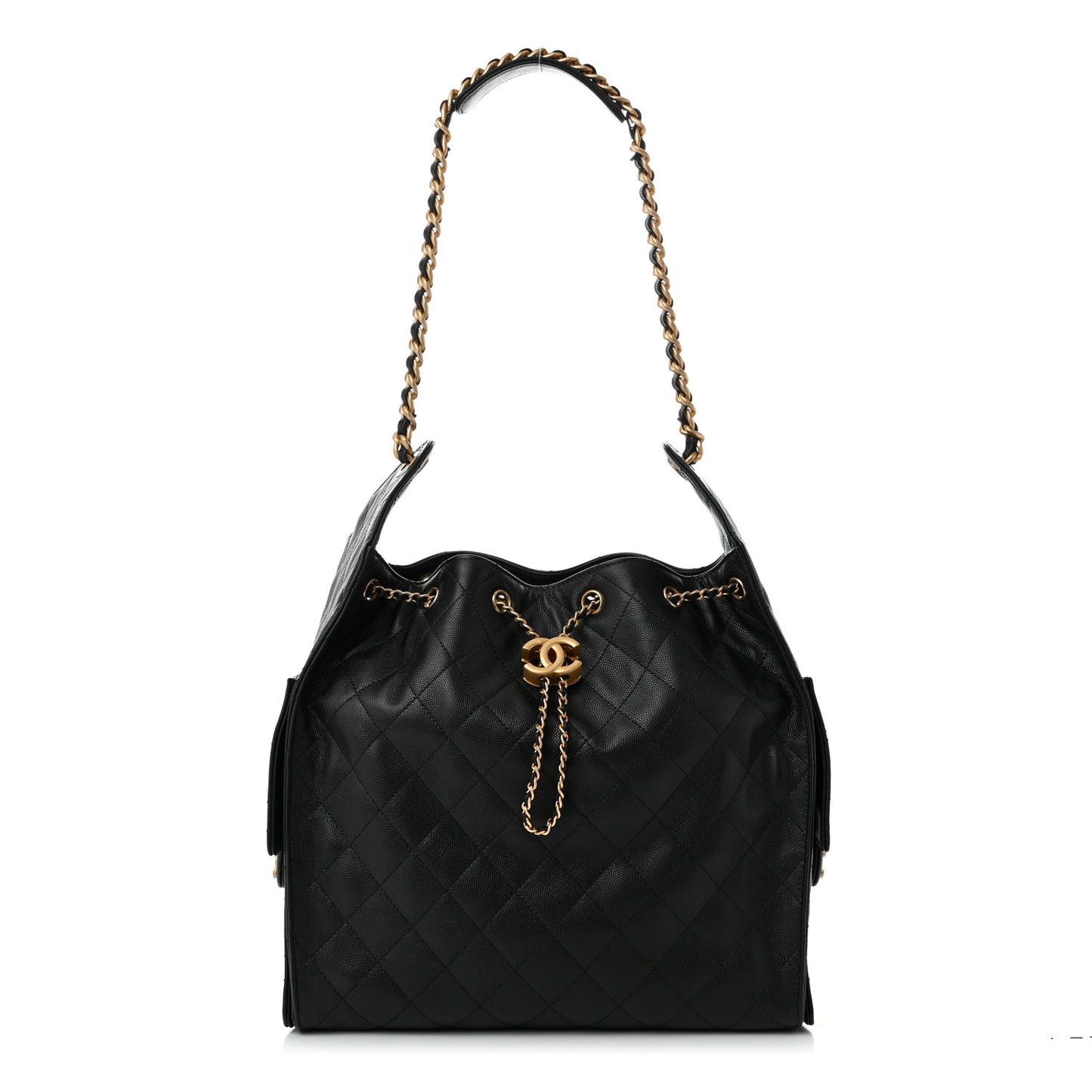 Caviar Quilted Medium Chanel 25 Handbag Black