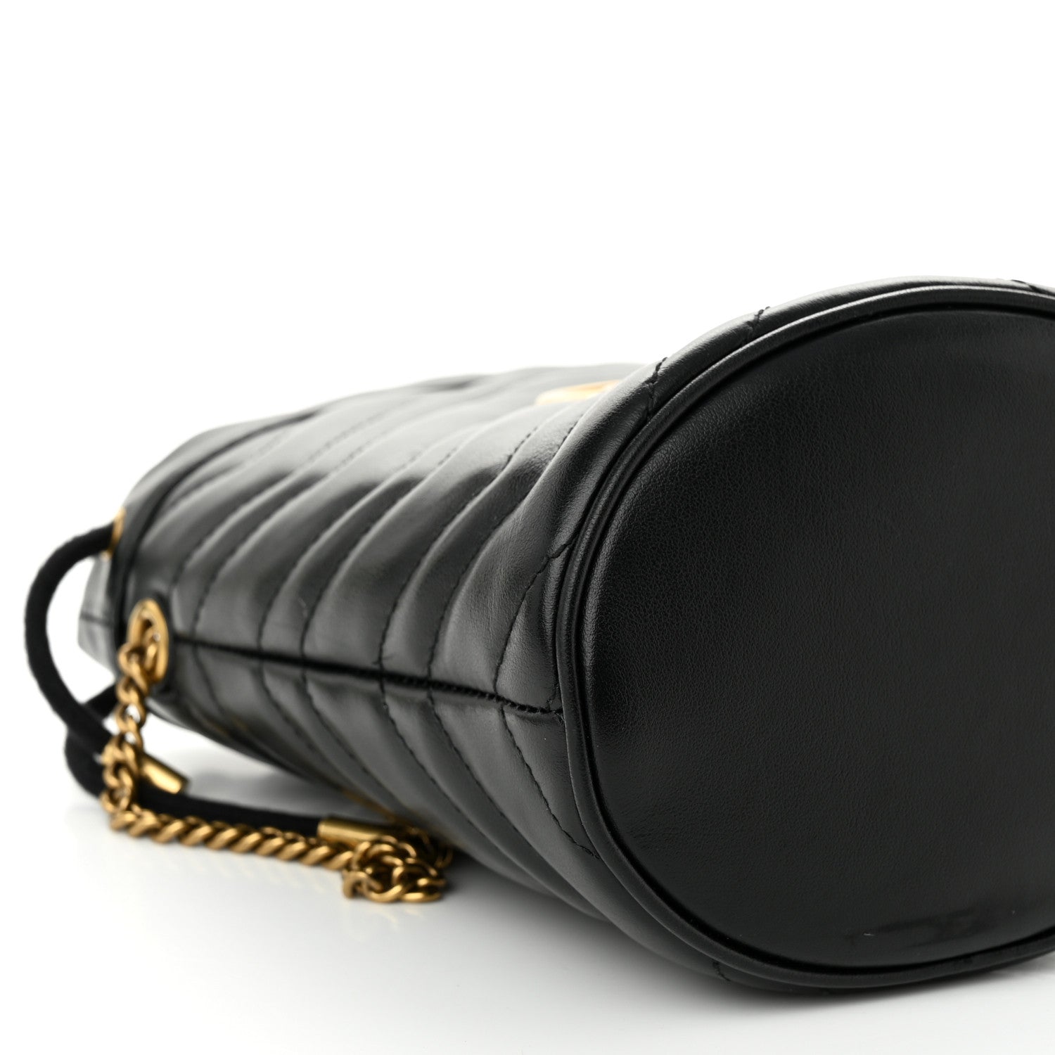 Gucci Calfskin Matelasse Mini GG Marmont 2.0 Bucket Bag Black 9 of 11