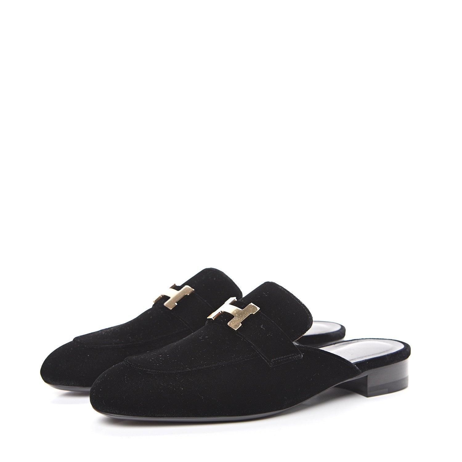 Hermes Velvet Trocadero Mule 38 Black 3 of 9