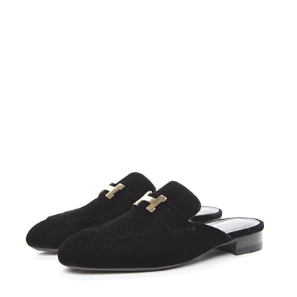 Hermes Velvet Trocadero Mule 38 Black 3 of 9