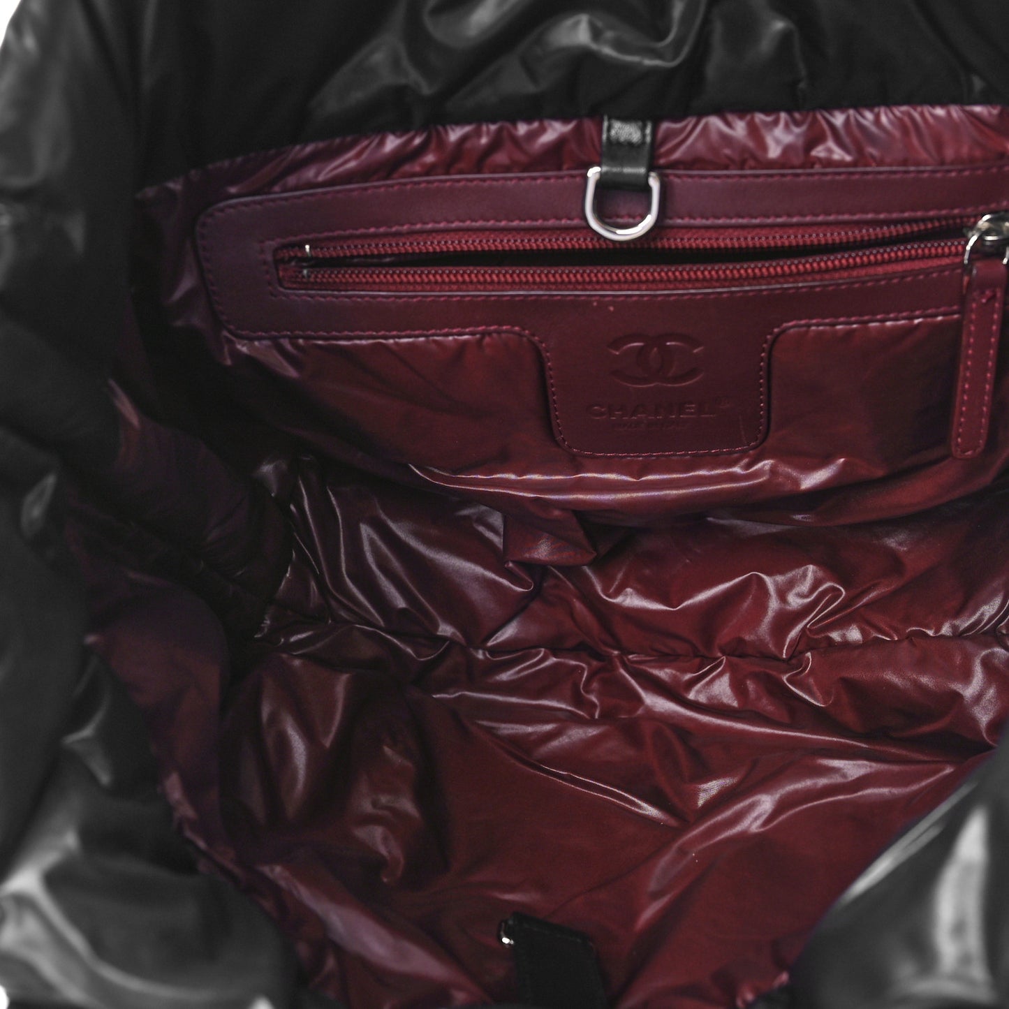 Nylon Quilted Small Coco Cocoon Tote Black