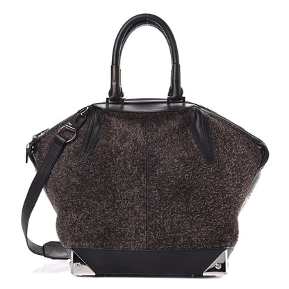 Alexander Wang Trimmed Fleece Suede Small Emile Black Silver Hardware 1 of 15
