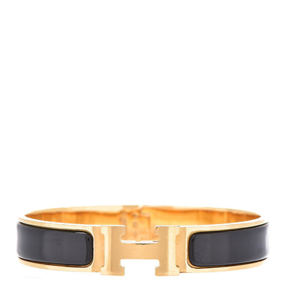 Hermes Enamel Narrow Clic Clac H Bracelet GM Black 1 of 5