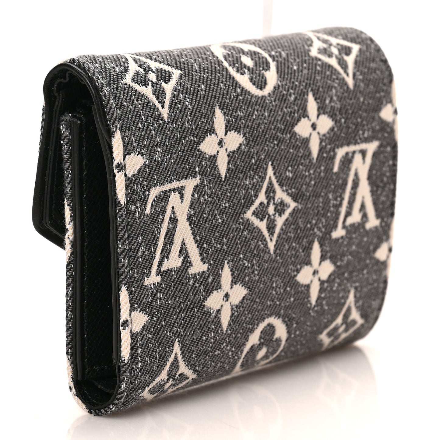 Denim Monogram Jacquard Victorine Wallet Grey