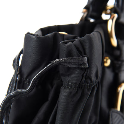 Prada Tessuto Nylon Gaufre Drawstring Tote Black 13 of 17