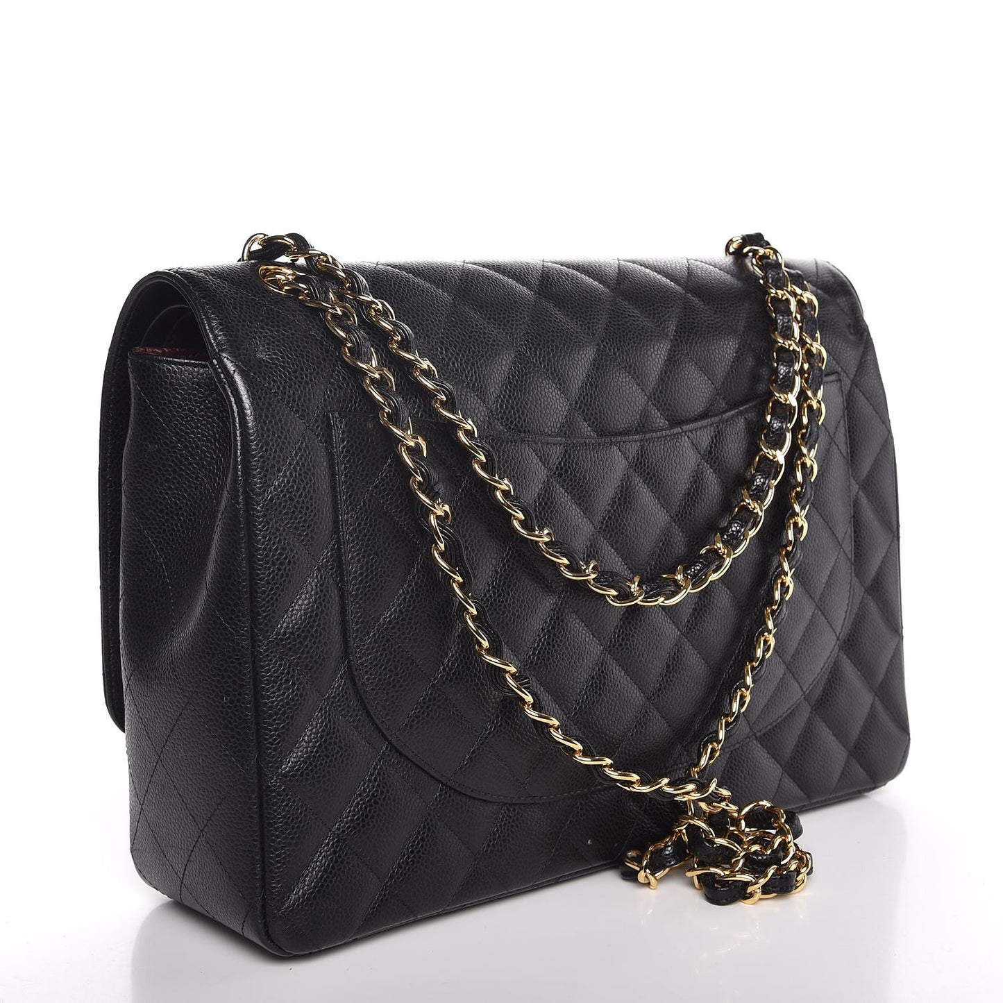 Caviar Quilted Maxi Double Flap Black
