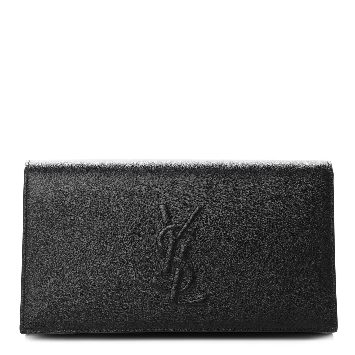 Saint Laurent Calfskin Monogram Large Belle De Jour Clutch Black 1 of 7