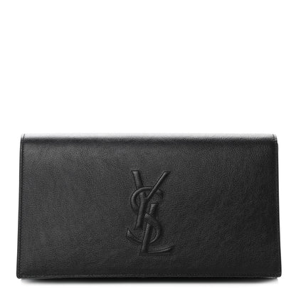 Saint Laurent Calfskin Monogram Large Belle De Jour Clutch Black 1 of 7