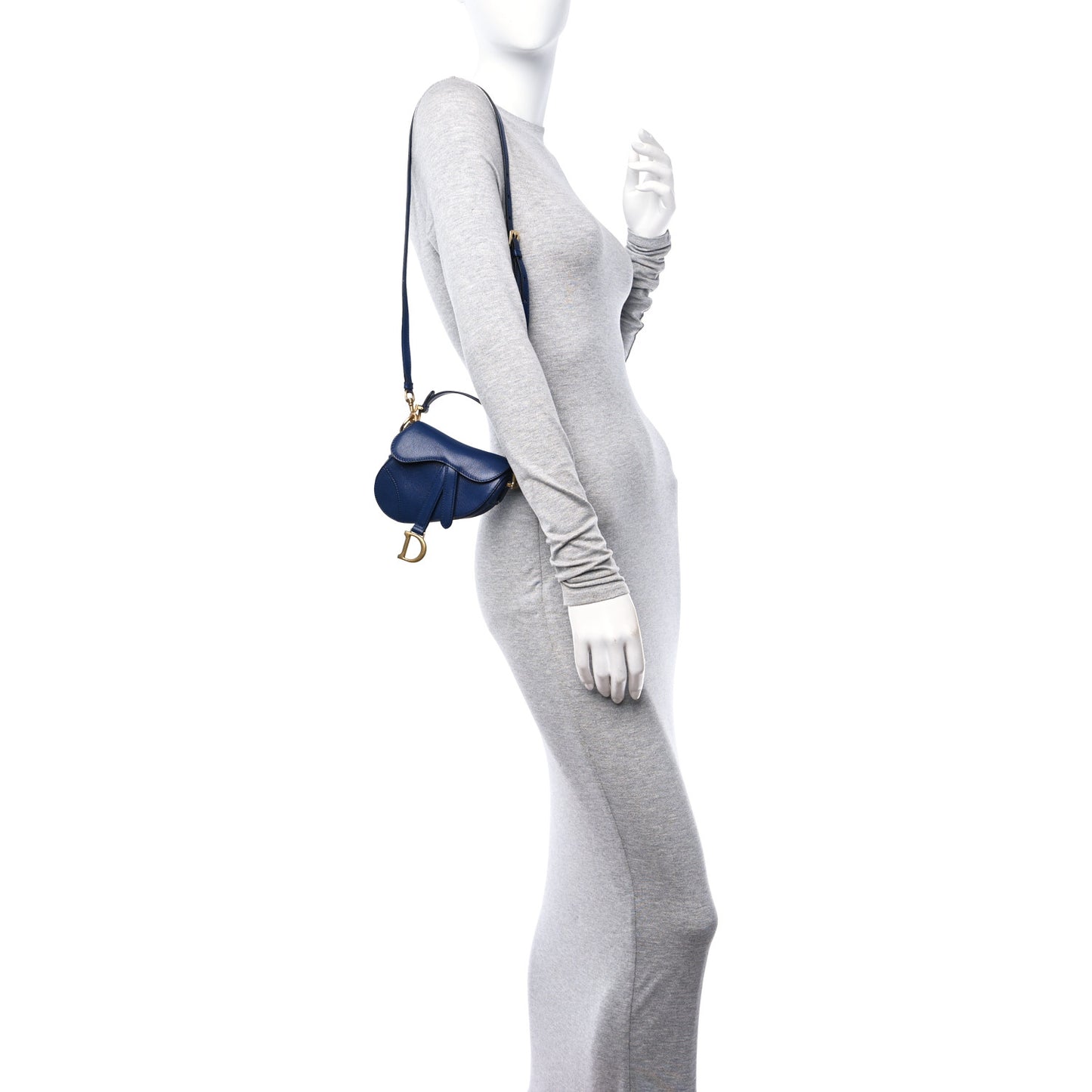 Goatskin Micro Saddle Bag With Strap Blue Royale