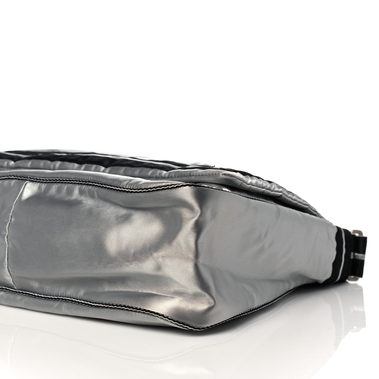 Chanel Metallic Nylon Sport CC Messenger Dark Silver 9 of 19