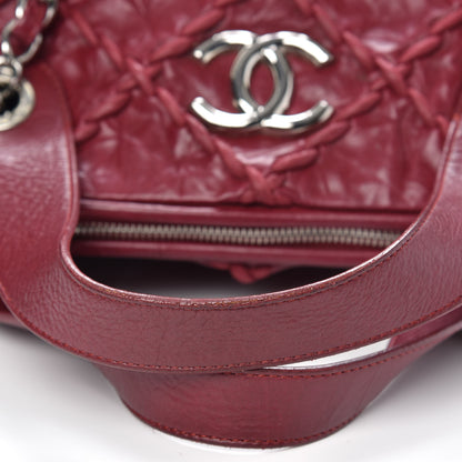 Chanel Calfskin Ultra Stitch Bowler Red 10 of 20