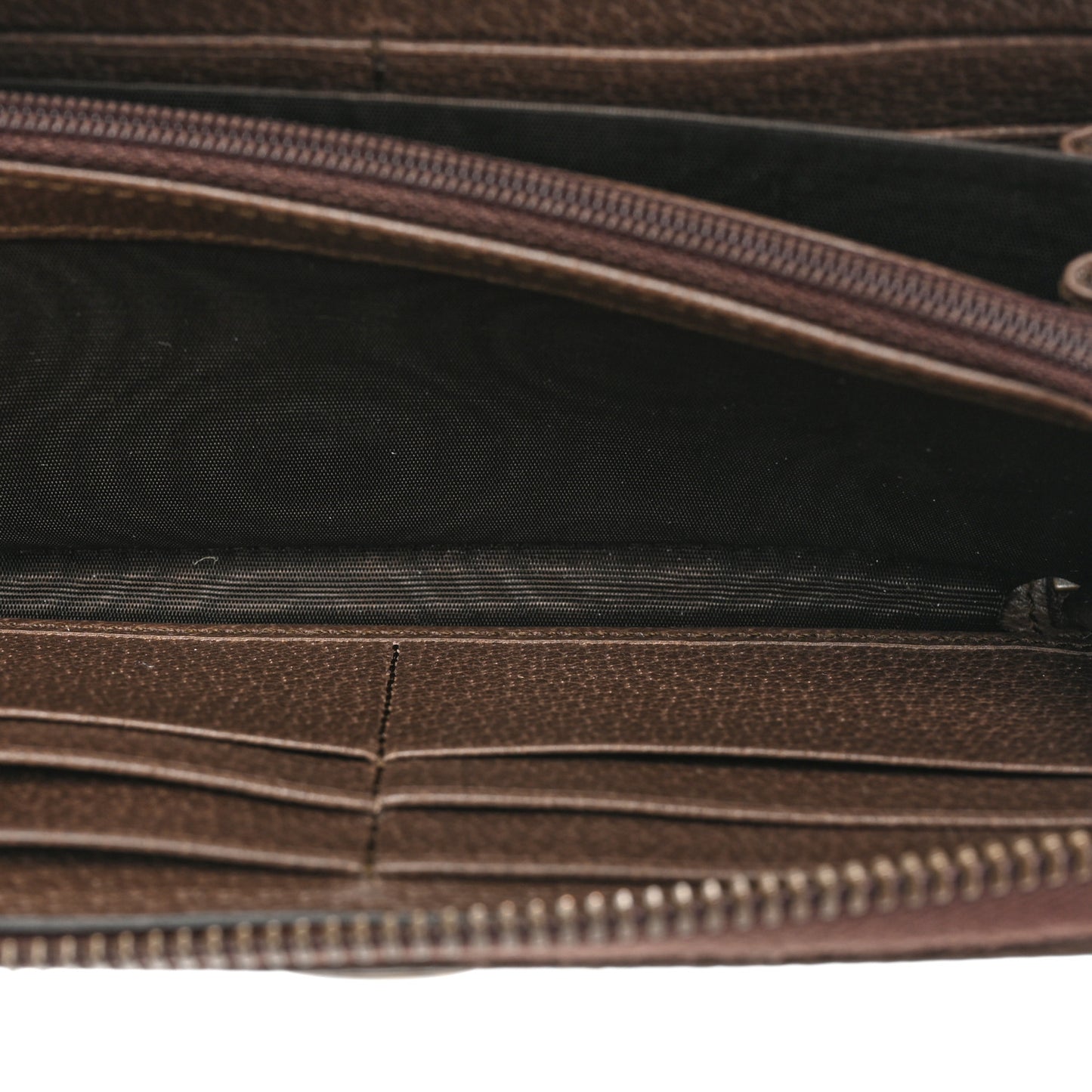 GG Supreme Monogram Web Ophidia Zip Around Wallet Brown