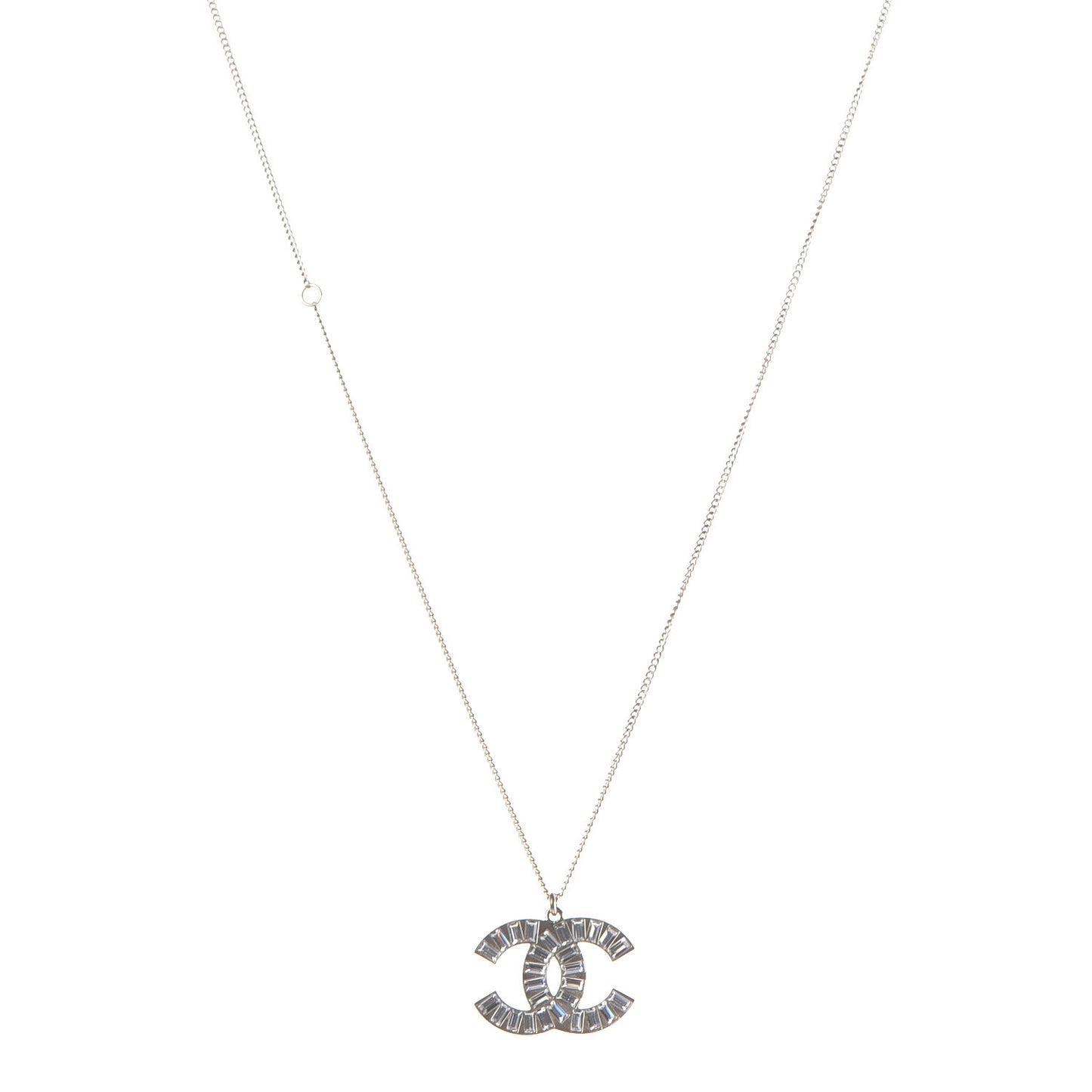 Baguette Crystal Large CC Necklace Gold
