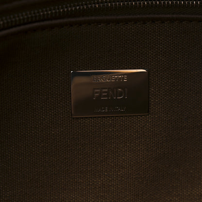 Fendi Velvet Jacquard Crystal FF Baguette Cappuccino 6 of 11