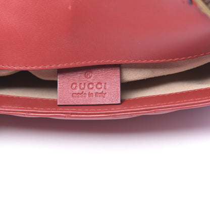 Gucci Calfskin Matelasse Super Mini GG Marmont Shoulder Bag Hibiscus Red 6 of 12