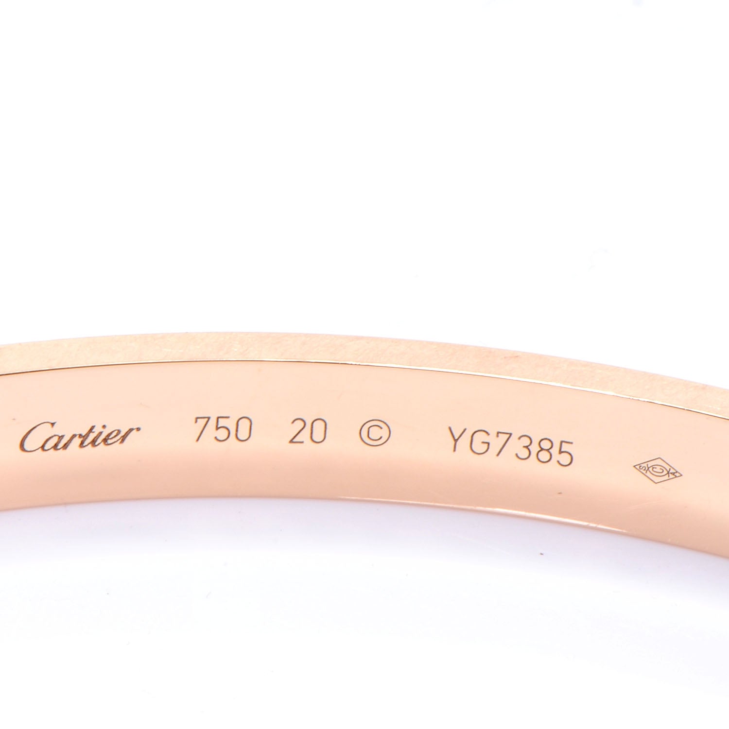 Cartier 18k Pink Gold LOVE Bracelet Size 20 3 of 6