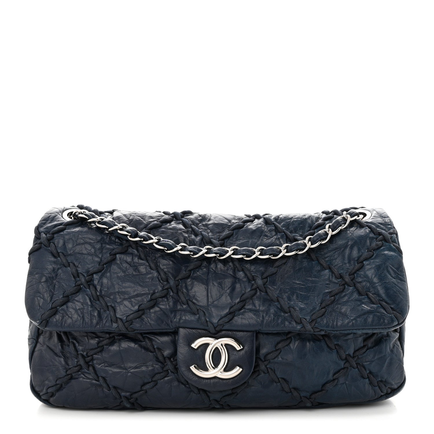 Chanel Calfskin Ultra Stitch Oversize Flap Navy 1 of 12