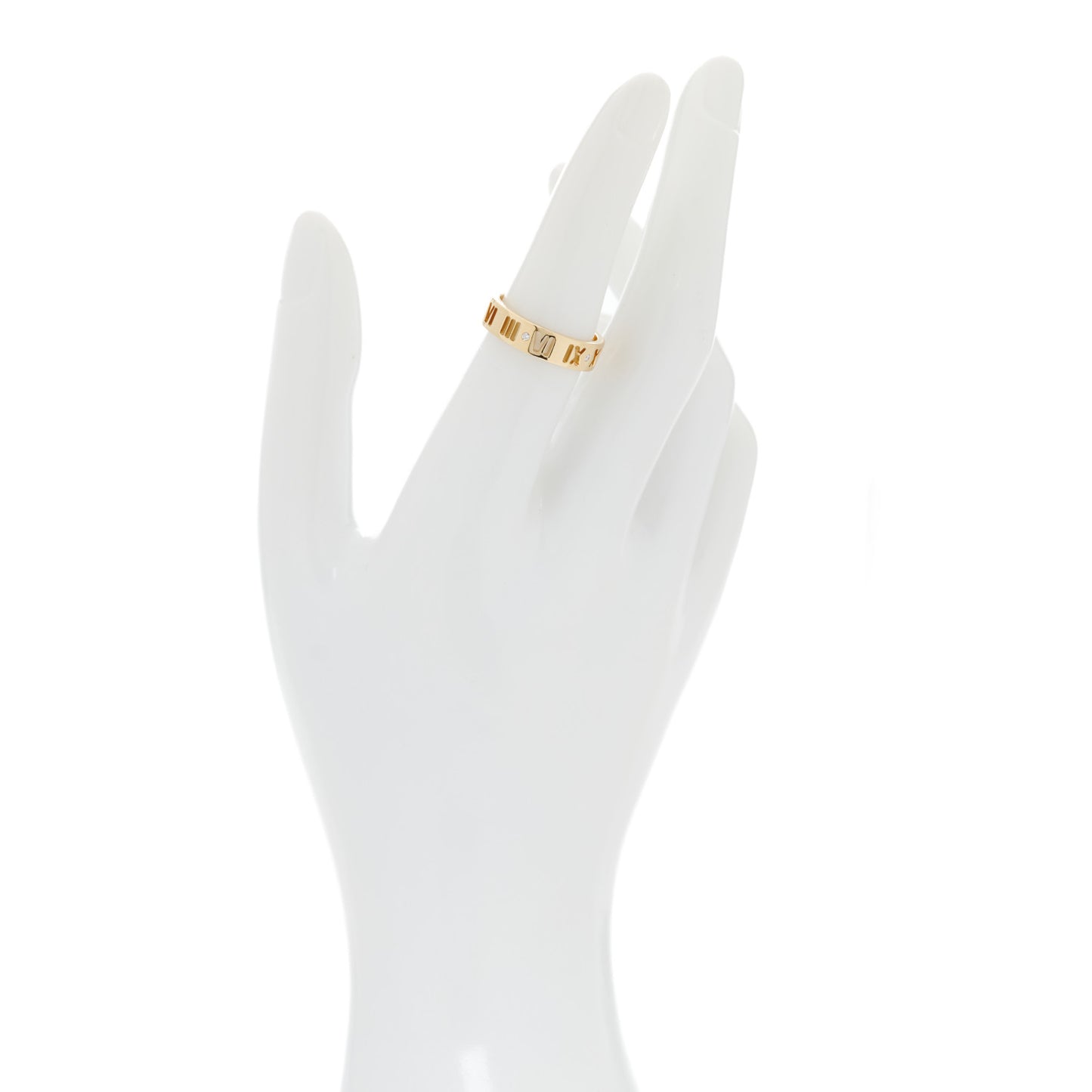 18K Yellow Gold Diamond Wide Atlas Pierced Ring 53 6.5