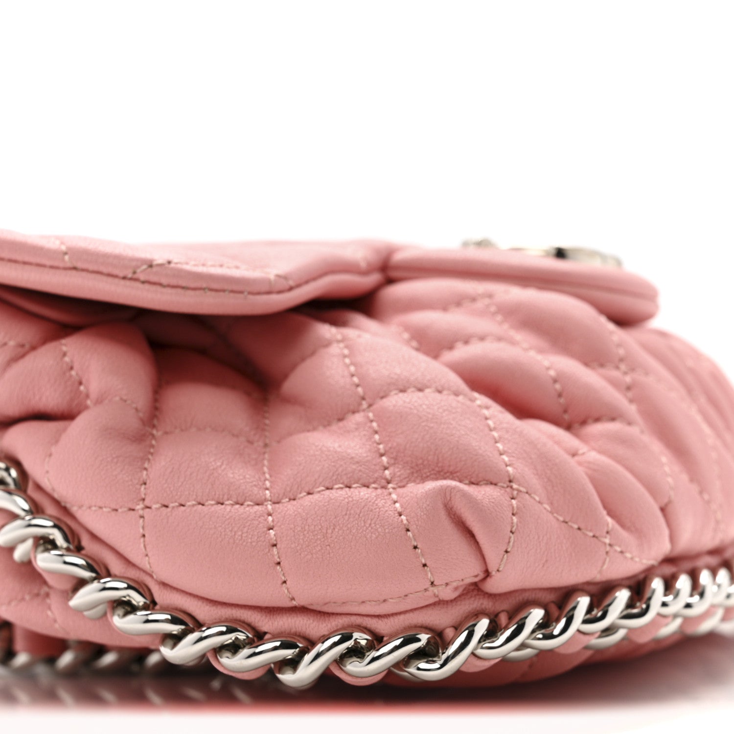 Chanel Washed Lambskin Quilted Mini Chain Around Messenger Pink 9 of 12