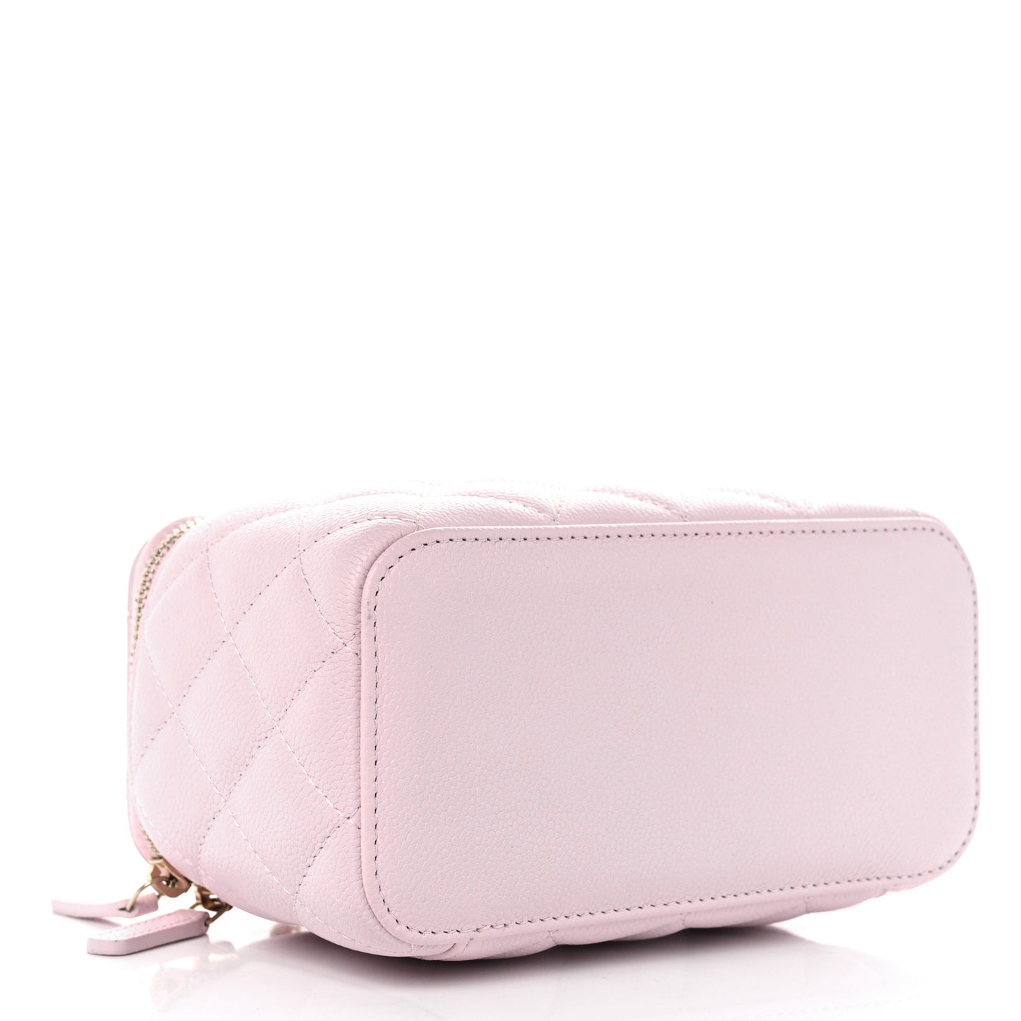 Caviar Quilted Small Tiny CC Vanity Case With Chain Light Pink