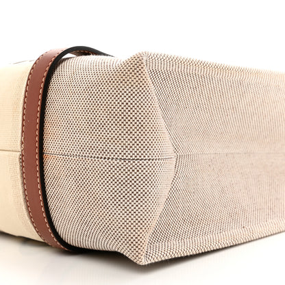 Chloe Cotton Calfskin Medium Woody Ribbon Tote White Brown 10 of 11