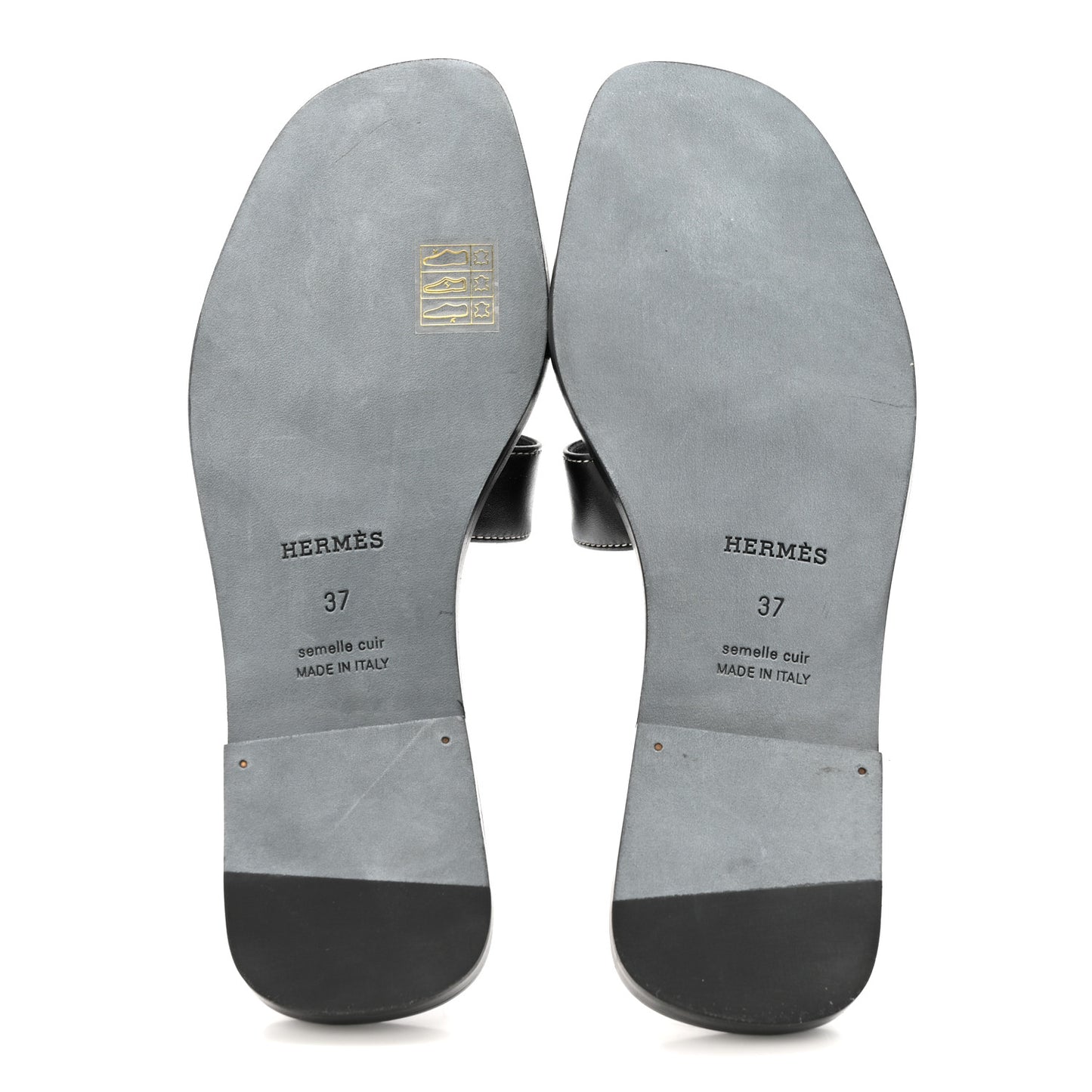 Box Calfskin Oran Sandals 37 Black