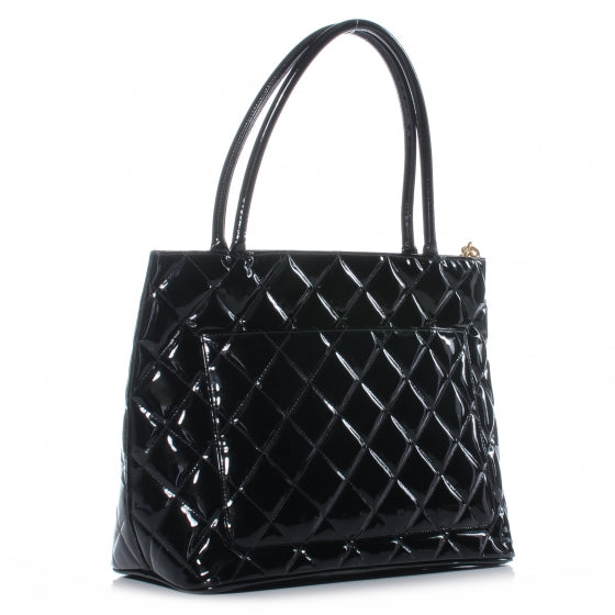 Chanel Patent Medallion Tote Black 3 of 9