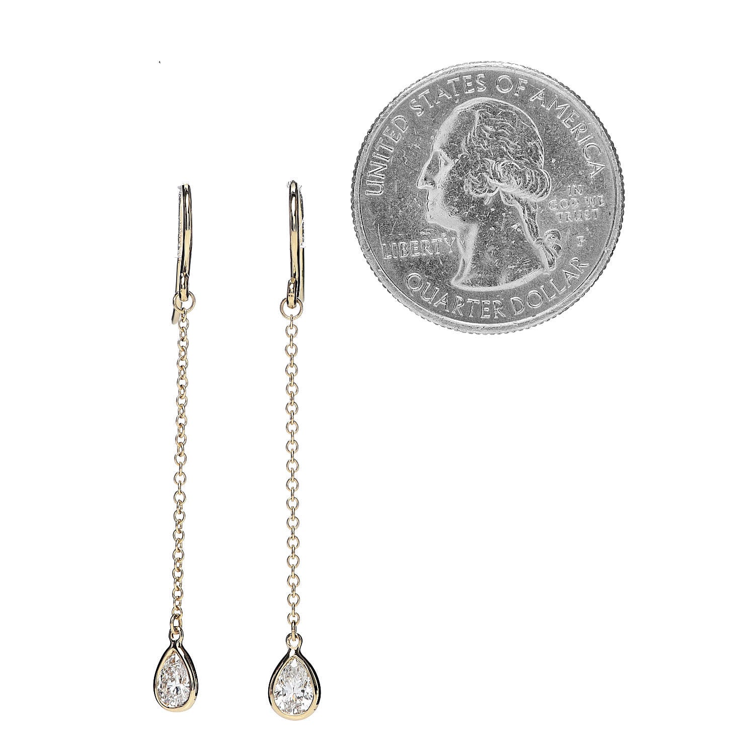 Tiffany 18K Yellow Gold Elsa Peretti Diamonds by the Yard Pear Shape Drop Earrings 2 of 4
