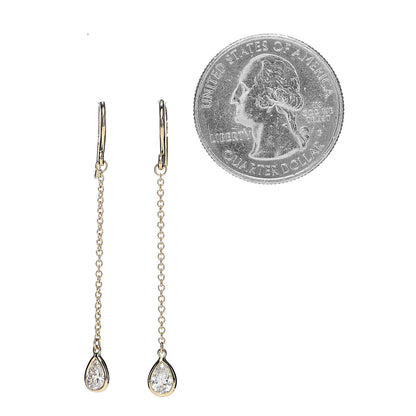 Tiffany 18K Yellow Gold Elsa Peretti Diamonds by the Yard Pear Shape Drop Earrings 2 of 4