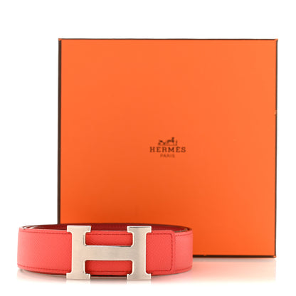 Hermes Swift Epsom 32mm H Belt 90 36 Vermillon Rose Jaipur 8 of 8
