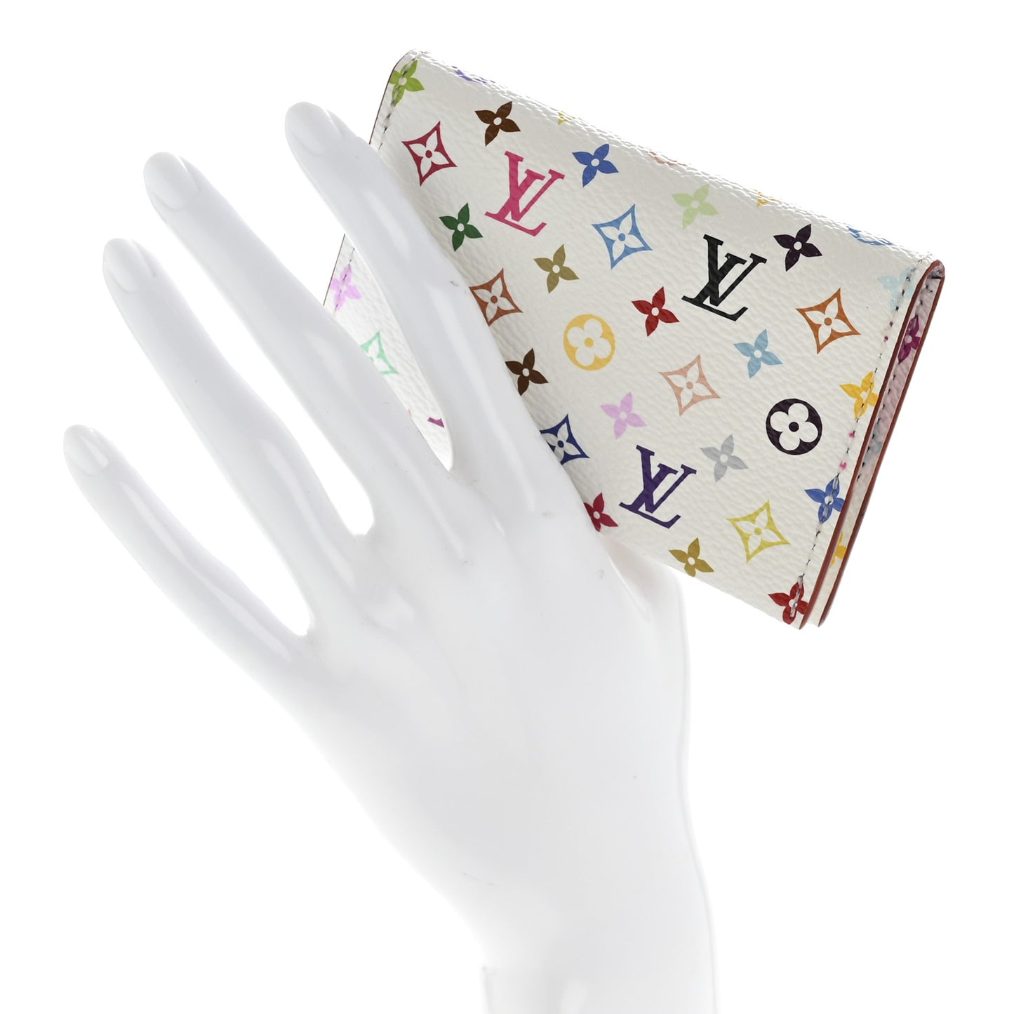 LV X TM Monogram Multicolor Slim Card Holder White